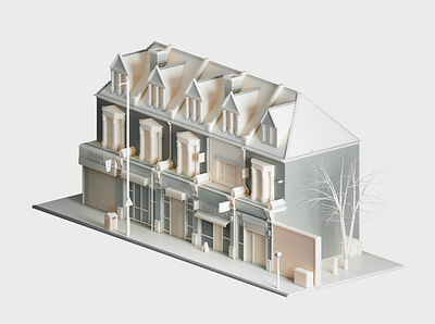 From North London 3d b3d blender city design illustration isometric london minimal render town