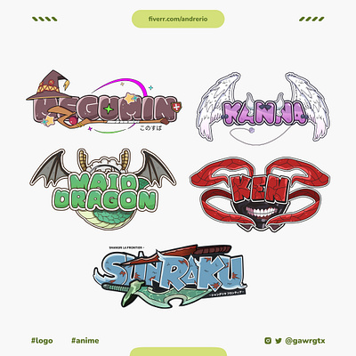 Anime Logo Collection anime animelogo design graphic design illustration logo logoanime logobranding watermark