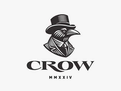 Crow bird concept crow design illustration logo raven
