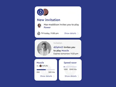 Mobile App Game Cards for Bownce Sports Tech Startup sporttech