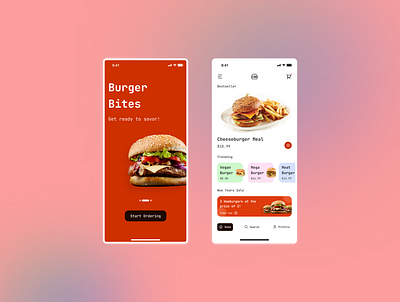 Burger / Food Delivery App UI Design android burger dailyui delivery design figma food food delivery app graphic ios mobile ui user interface ux