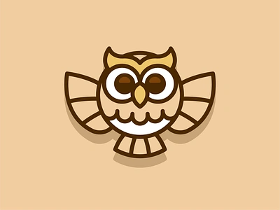 Owl Logo animal bird branding cartoon character cute design digital flat funny icon illustration logo logo design mascot minimal outline owl vector wise