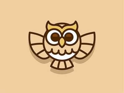 Owl Logo animal bird branding cartoon character cute design digital flat funny icon illustration logo logo design mascot minimal outline owl vector wise