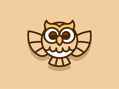 Owl Logo animal bird branding cartoon character cute design digital flat funny icon illustration logo logo design mascot minimal outline owl vector wise