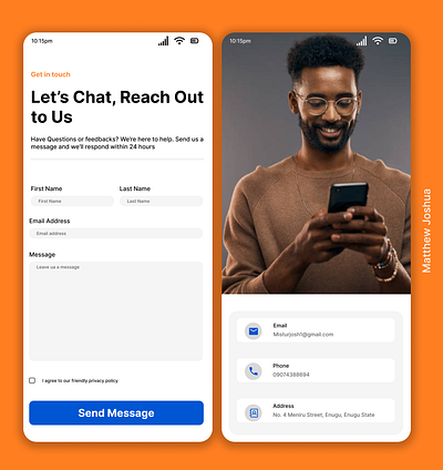 Contact Us Page Design - Matthew Joshua branding graphic design product design ui web design