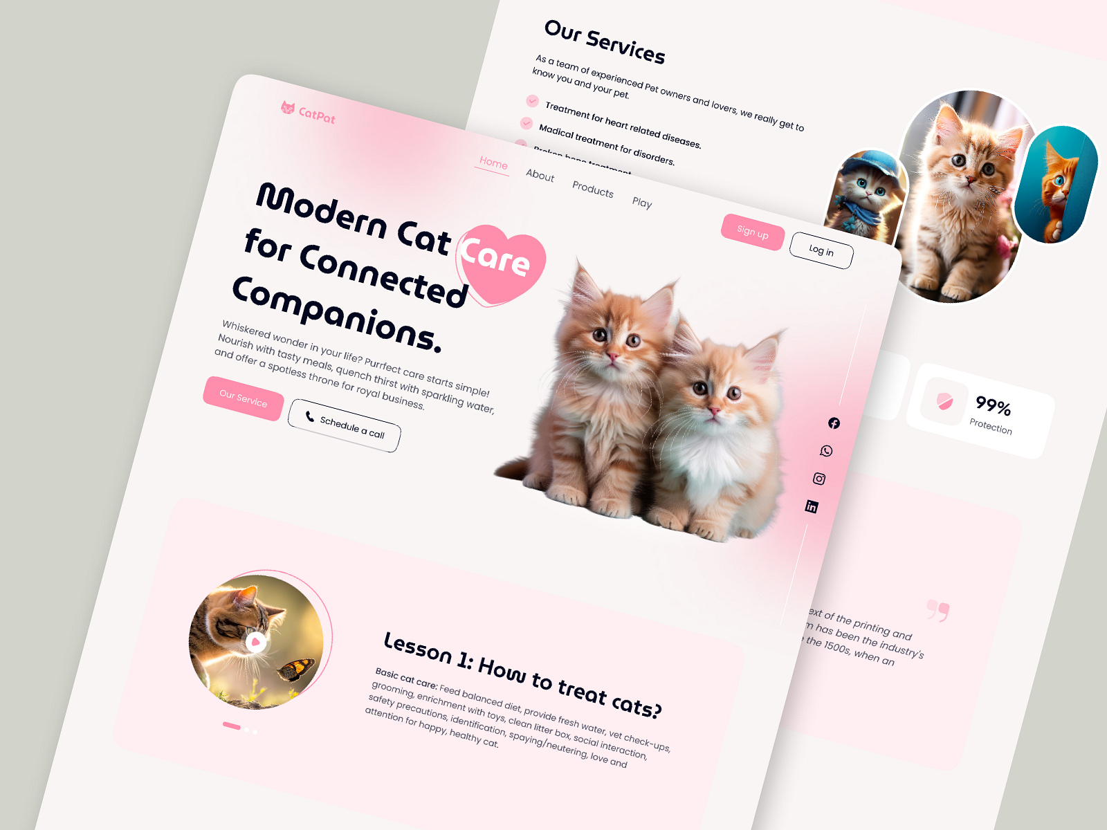 Cat Care Landing Page UI by Creativilo on Dribbble