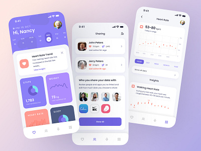 Spirit Health Tracking App app fitness health ios product design ui ux web design