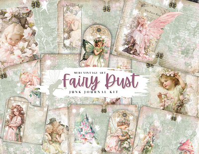 Fairy Dust junk journal kit branding clipart design ephemera graphic design illustration junk journal scrapbook