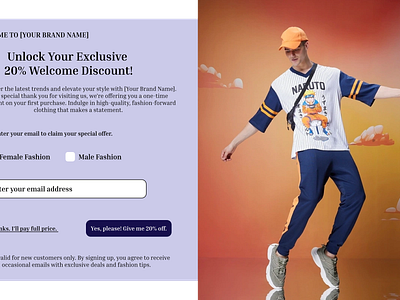 Daily UI Design Challenge | Day 16 | Pop-Up / Overlay brandlaunch dailyui dailyui100 emailexclusive exclusiveoffer fashionforward joinourstyle popculturefashion signupsave stylediscounts trendylooks welcomediscount