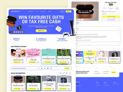 Raffle website design branding figma gifts giveaway graphic design lottery lottery site prizes raffle raffle website ui ui design ux ui website design