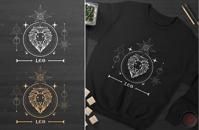 Design for shirts Zodiac sign Leo minimalist art draw horoscop leo sign logo minimalist shirts design zodiac