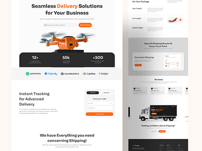 Logistics Landing Page delivery deliverycompany freight header landingpage logistics logisticscompany productdesign productdesigner shipment tracking uidesigner uiux uiuxdesigner uxdesigner