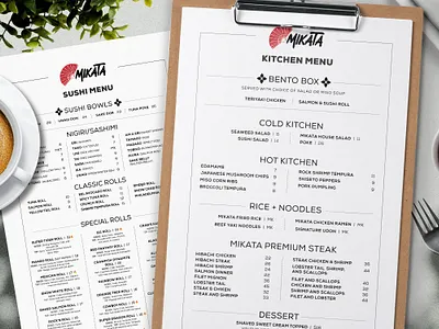 Double side Japanese Menu design digital menu food menu graphic design men menu design restaurant menu
