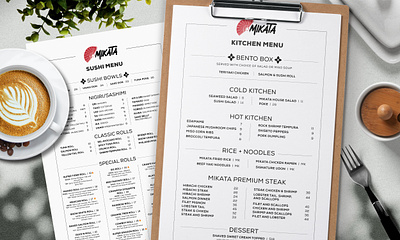 Double side Japanese Menu design digital menu food menu graphic design men menu design restaurant menu