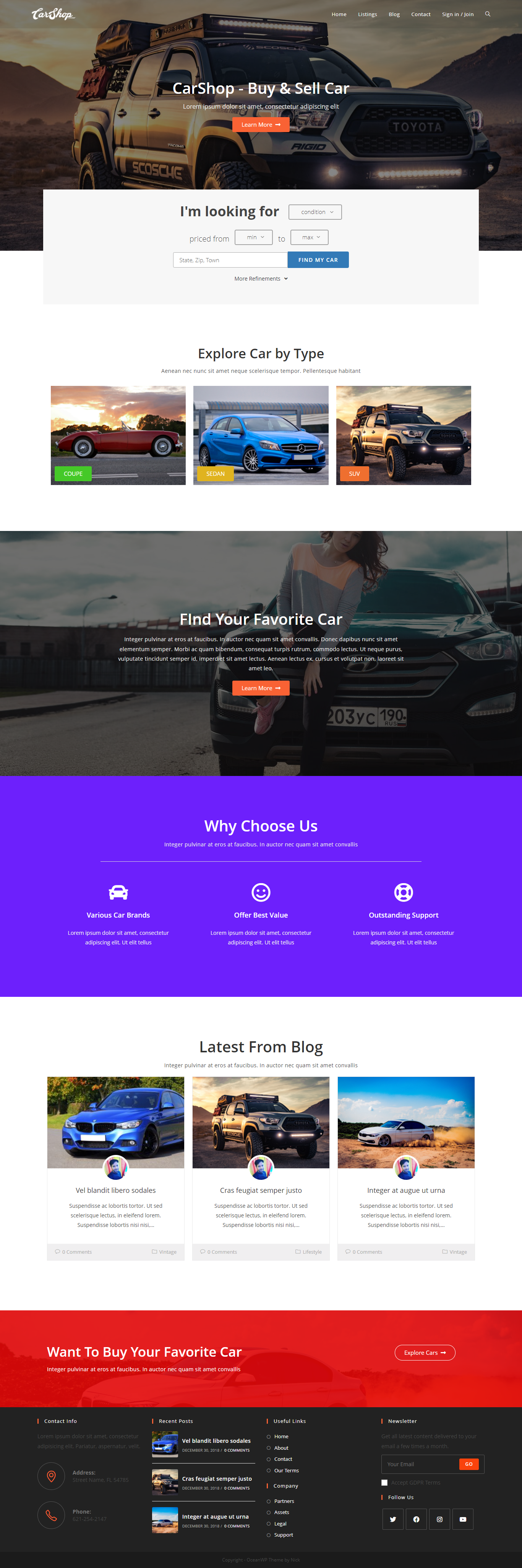 CAR SHOP BLOG Website blog website car shop car website wordpress website