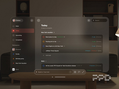 Todoist on visionOS Concept 3d apple vision pro ar vr product design spatial design task app task manager todoist ui ux design vision pro xr