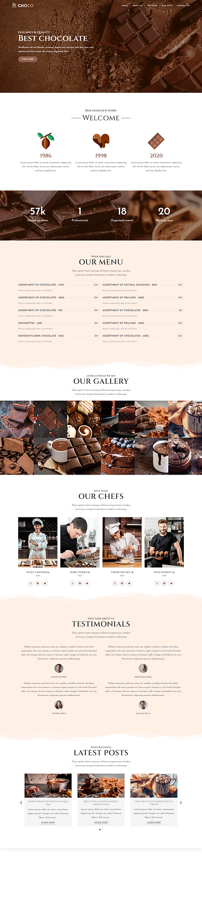 CHOCO Chocolate Website. choco chocolate website wordpress website