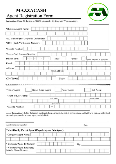 AGENCY FORM TEMPLATE