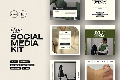 HAUS Social Media Kit brand designer canva canva instagram canva social media canva social media pack collective fashion feminine freyja haus haus social media kit instagram canva instagram carousel instagram post instagram template intentional social media mockups social media pack social media template studio standard