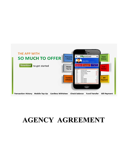 MazzaCash Agency Agreement Form/Brochure Front Page