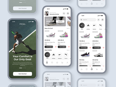 Sportswear Store Mobile App Design mobile app ui