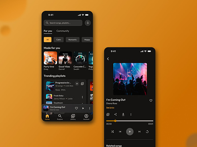Music playlist sharing app app design concept indianapp music playlist sharing ui design uiux