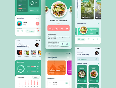 Vegeat – Healthy Food iOS App Design app design dietary figma figma template figma ui food health food mobile app healthy food ios app minimalist modern peterdraw recipe app ui ui design uiux user interface web design website website design