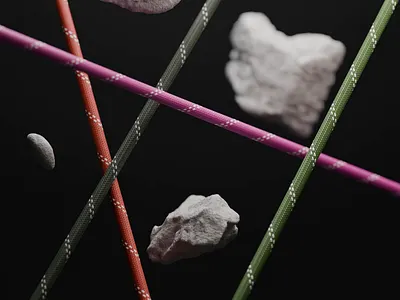 Climb II 3d animation black blender branding clim climbing design epic green motion graphics mountain orange red rocks rope