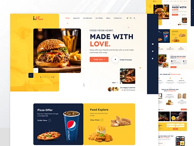 Io Food - Delivery Landing Page Design 2024 trend burger clean delivery dinner food delivery food ordering healthy landing page lunch online food pizza restaurant trending design ui unique design ux visual design web template website design