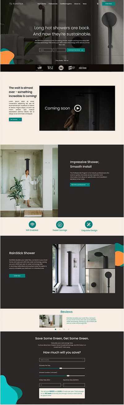 Showers Product Landing Page landing page landingpage ui website