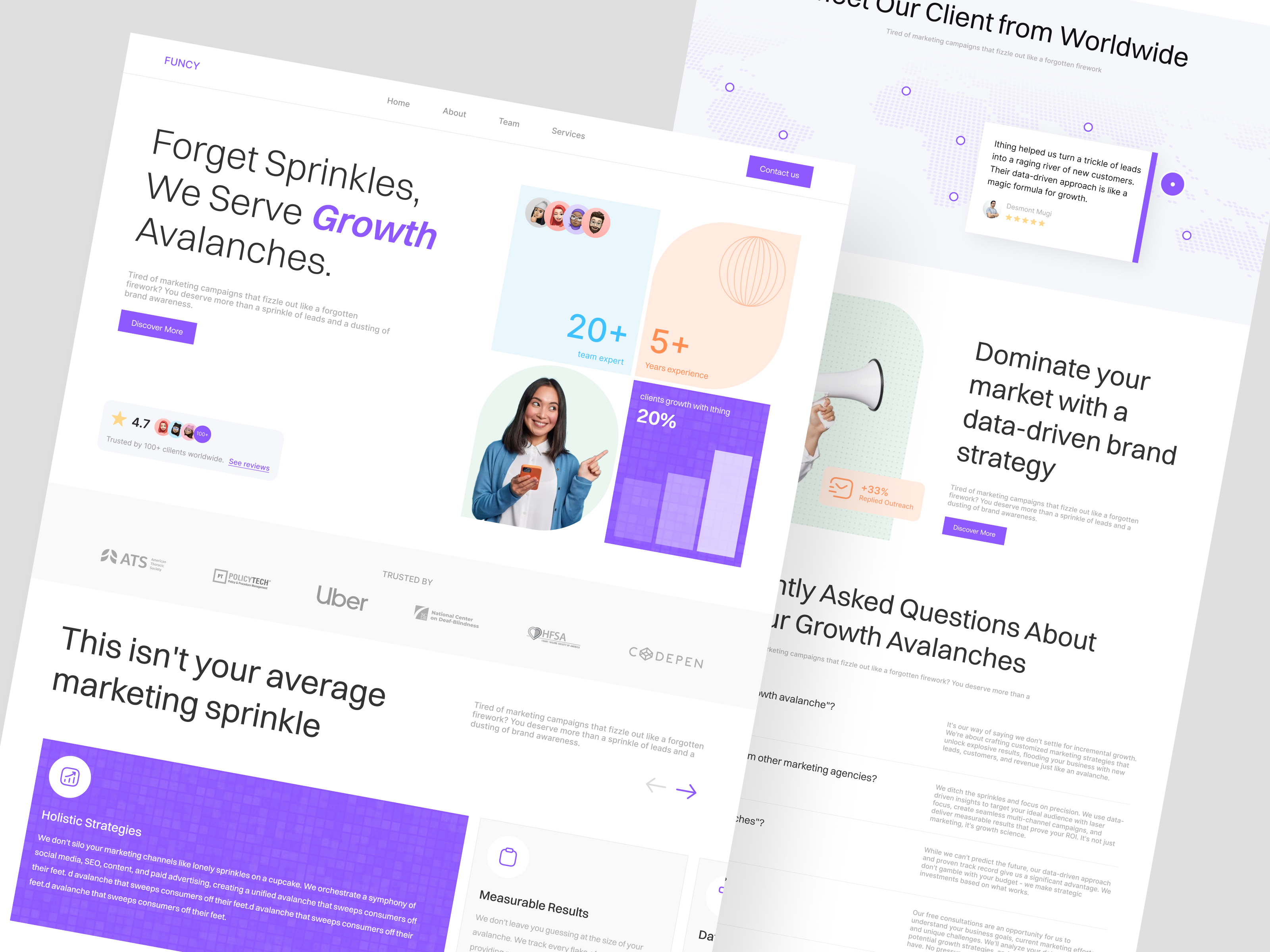 FUNCY - Digital Marketing Agency Website agency clean design digital digital marketing digital marketing agency landing page marketing marketing agency minimalist pastel colors seo ui web web design website website design