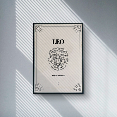 Leo zodiac poster 3d animation branding graphic design logo poster