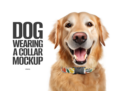 Dog Wearing a Collar Mockup colar