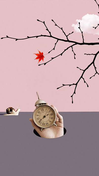 Time | Tarafa Mhfoud™ 1960 autumn branding classic creativedesign design fall graphic design hand horor illustration leaf mhfoud old retro scary snail tarafa time vintage