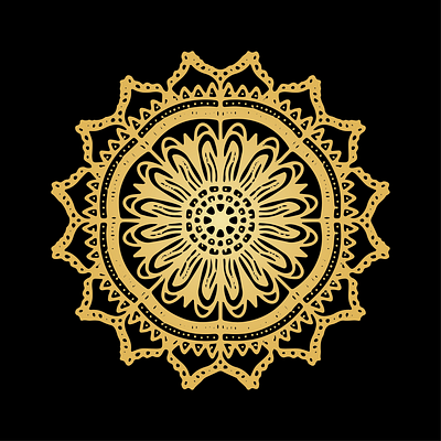 Golden color mandala islamic floral