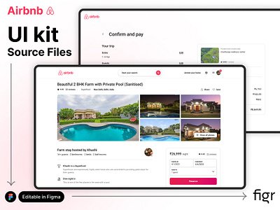 Make Airbnb UI your own airbnb booking website branding design editbale expedia figma figma editable free hotel booking kit landing page modern ui oyo website product ui ui design ui kit ui ux website