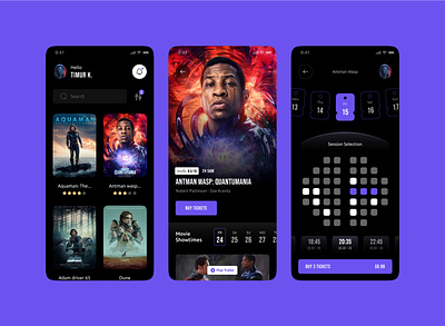 Movie Ticket Booking App Design app booking design mobile movie ticket ui ux website