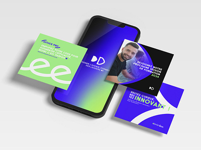 Identité visuelle - Kinlee branding cartedevisite designgraphique figma graphic design graphisme illustrator logo miseenpage photoshop socialmedia typography ui