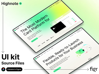 Make Highnote UI your own branding design editable figma figma editable finance app free highnote kit landing apge mockup modern ui music app template ui ui kit ui ux web app web design website