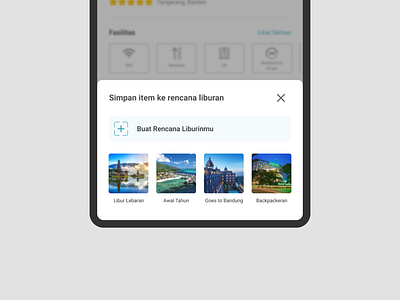 Travel Collection Modals ✈️ booking bottomsheet clean collection feature hotel itinerary menu mobile app mobile ui modals pop up popover travel ui