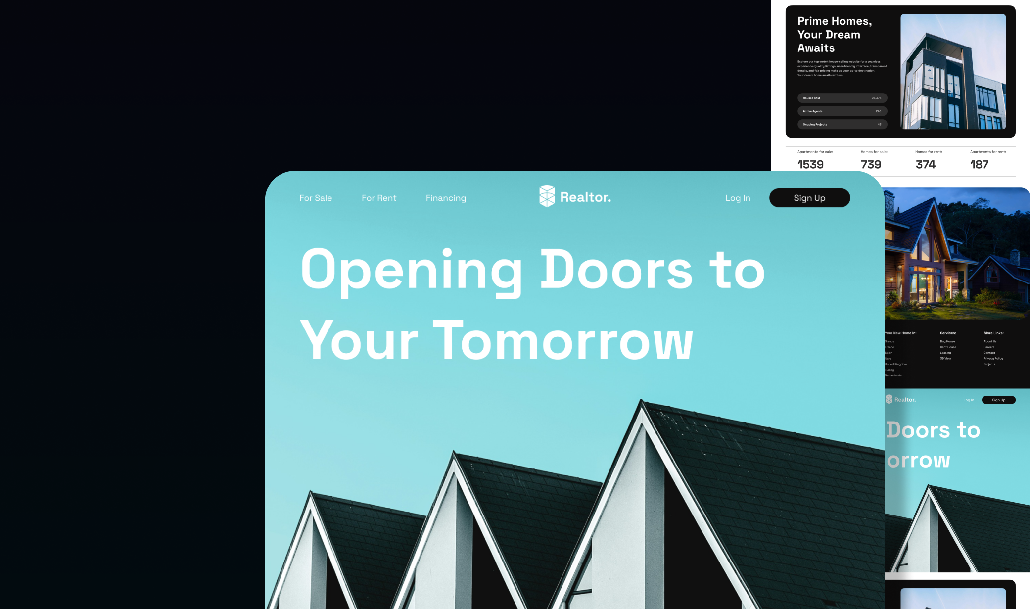 Realtor. Real Estate Concept Website Design branding landing page logo motion graphics prototyping ui ui ux web design website
