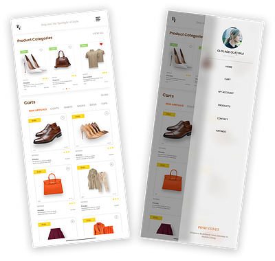 POSH VELVET - Cart section of a fashion E-commerce website 3d animation graphic design ui