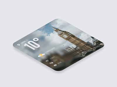 Weather Widget - London 🇬🇧 3d graphic design ui