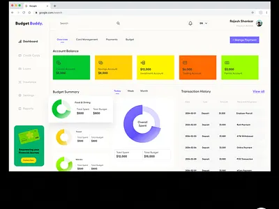 Day 02! - Budget Buddy Fintech Dashboard Design dashboard data design experiencedesign fintech minimal ui userinterface
