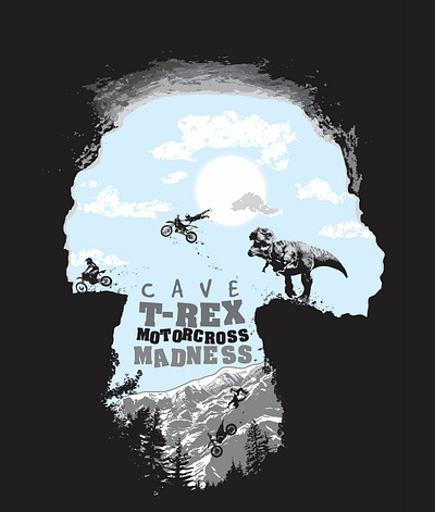 Cave T-Rex Motorcross Madness for sale on Redbubble graphic design tshirt