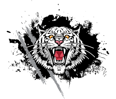 Himalayan white tiger splash sold on Redbubble graphic design illustration print