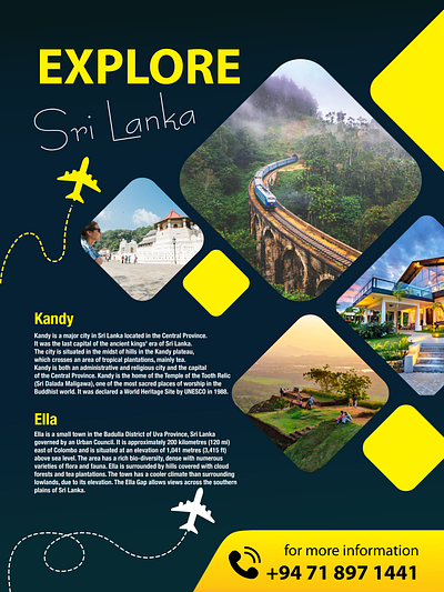 Explore Sri Lanka branding design ella explore flyer design graphic design illustration kandy photoshop social media post sri lanka tourism travaling vector