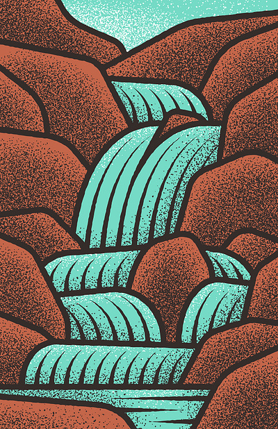 Cascading Falls illustration illustrator texture vector waterfall