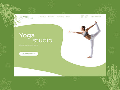 Landing Page for Yoga Studio figma graphic design instagram landing ui uidesigner ux uxdesigner uxuidesign uxuidesigner webdesign webdesigner yoga
