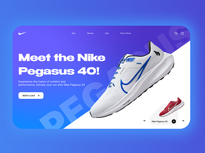 Nike Pegasus 40: A Digital Leap into Athletic Excellence 🚀 athleticperformance digitaldesign ecommerce innovation nike nikepegasus40 sneakerdesign sneakers style ui userexperience uxui webdesign